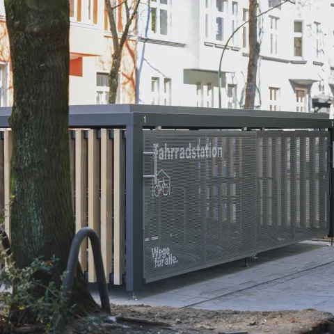 Fahrradstation an der Mobilitätsstation Bankstraße