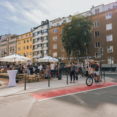 Radweg an der Mobilitätsstation Rochusstrasse